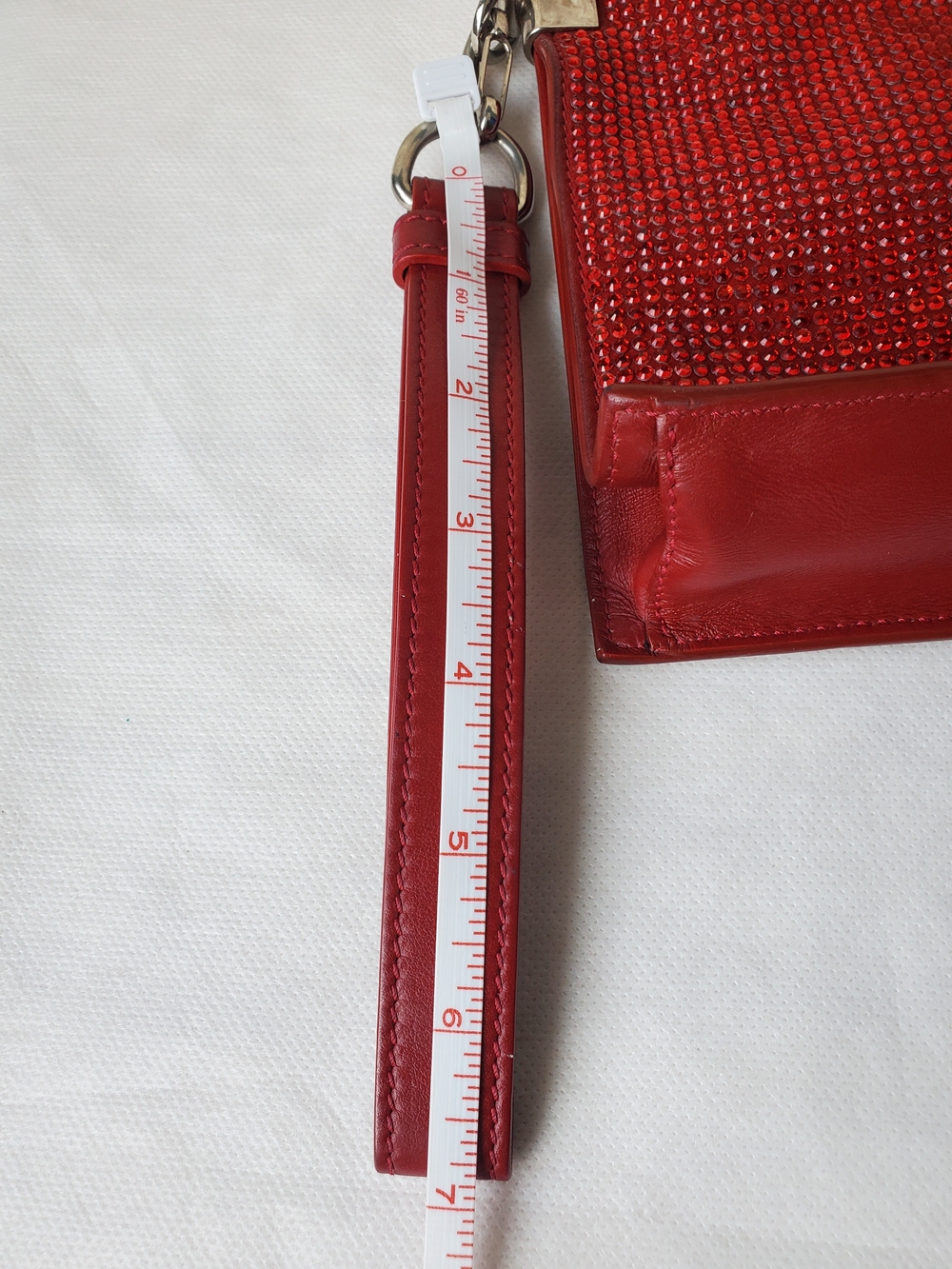 Versace Red Crystal-Embellished Wristlet Clutch - Picture 10 of 16